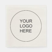 Serviette En Papier Ajoutez le texte du logo de votre entreprise Ecru (Devant)