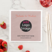 Serviette En Papier Ajoutez votre logo Mariage Dusty Rose Hue Art (En situation)