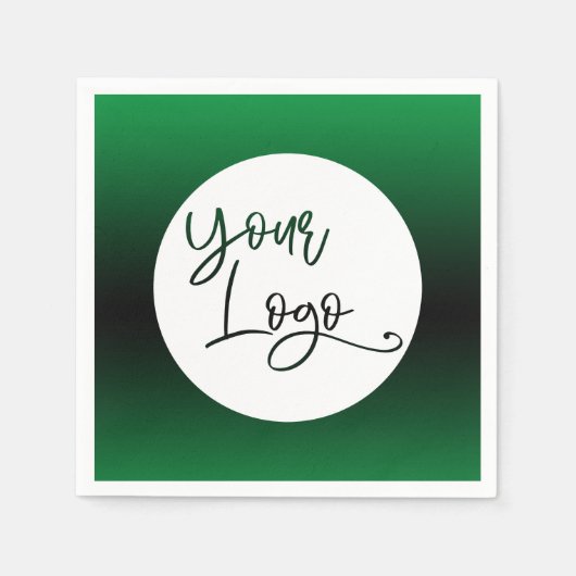 Serviette En Papier Ajoutez votre logo personnalisé Bright Green and B (Devant)