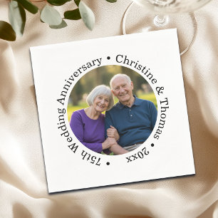 Serviette En Papier Ajoutez votre propre photo de couple 75e anniversa