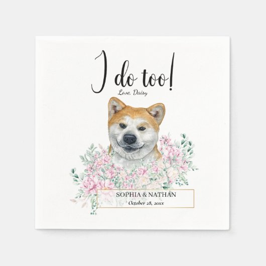 Serviette En Papier Akita Chien Mariage Cocktail Napkins (Devant)