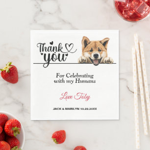 Serviette En Papier Akita Chien Mariage Papier de réception Napkin