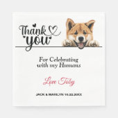 Serviette En Papier Akita Chien Mariage Papier de réception Napkin (Devant)