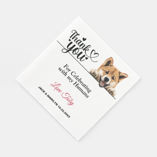 Serviette En Papier Akita Chien Mariage Papier de réception Napkin (Coin)