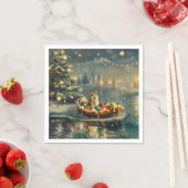 Serviette En Papier Akita Christmas Festive Voyage (En situation)
