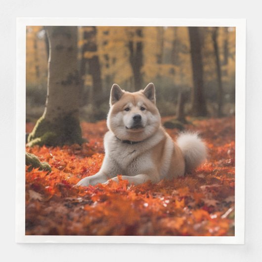 Serviette En Papier Akita en automne Feuilles automne s'inspire (Devant)