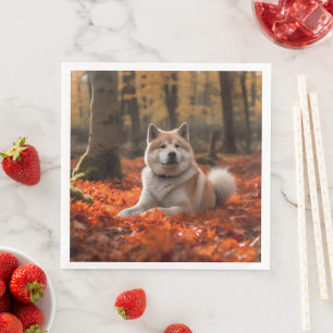 Serviette En Papier Akita en automne Feuilles automne s'inspire