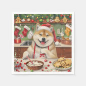 Serviette En Papier Akita Gâteau de Noël Festif (Devant)