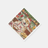 Serviette En Papier Akita Gâteau de Noël Festif (Coin)
