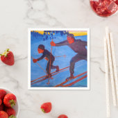 Serviette En Papier Akseli Gallen-Kallela - Skiers (En situation)