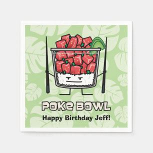 Serviette En Papier Aku de baguettes de salade de poisson cru d'Hawaï