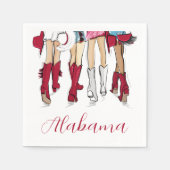 Serviette En Papier Alabama Ladies Fashion Cowboy Boots Hats Crimson (Devant)