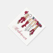 Serviette En Papier Alabama Ladies Fashion Cowboy Boots Hats Crimson (Coin)