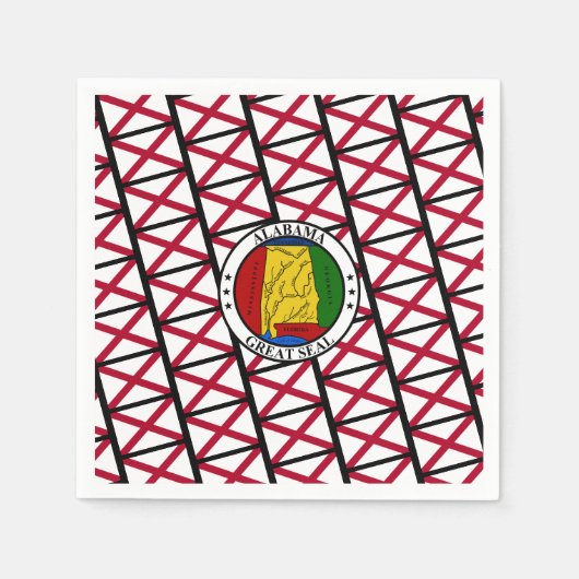 Serviette En Papier Alabamian Flag & Seal, Flag of Alabama (Devant)