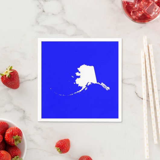 Serviette En Papier Alaska bleu et blanc (En situation)