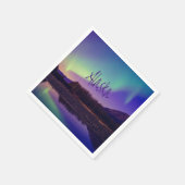 Serviette En Papier Alaska Northern Lights Mountains Lake (Coin)