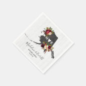 Serviette En Papier Alaska State Destination Rustic Mariage Monogramme (Coin)