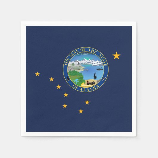 Serviette En Papier Alaskan Flag & Seal, Flag of Alaska (Devant)