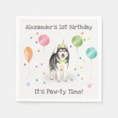 Serviette En Papier Alaskan Malamute Chien fête d'anniversaire (Devant)