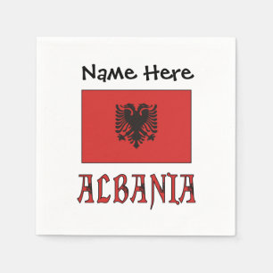 Serviette En Papier Albanais Drapeau Albanais Personnalisé 