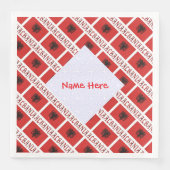 Serviette En Papier Albanais Drapeau Carrelé Rouge Personnalisé (Devant)