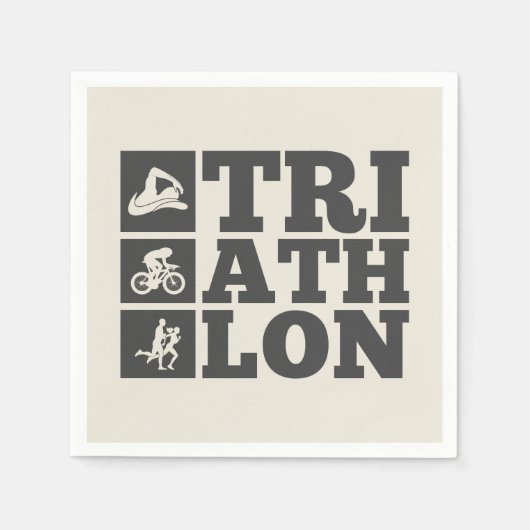 Serviette En Papier Albâtre ・ Triathlon Motivation Party (Devant)