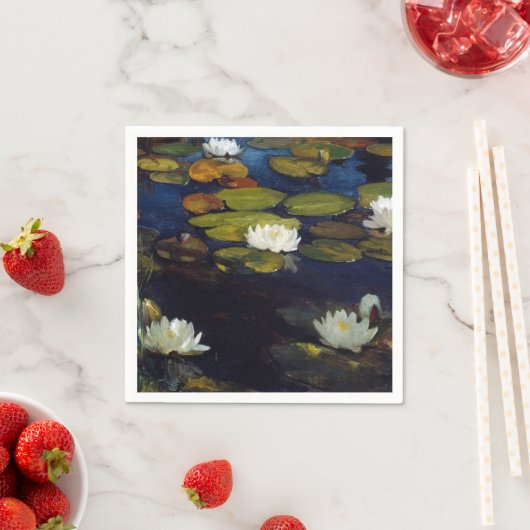 Serviette En Papier Albert Edelfeue - Lys d'eau, étude (En situation)