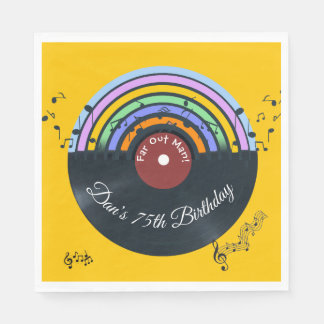 Serviette En Papier Album de disques vinyles Musique Notes Arc-en-ciel