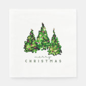 Serviette En Papier Alcohol Ink Design Christmas Tree Holiday Napkins (Devant)