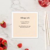 Serviette En Papier Alerte d'allergie alimentaire ajouter le nom des a (En situation)