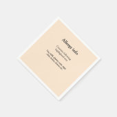 Serviette En Papier Alerte d'allergie alimentaire ajouter le nom des a (Coin)