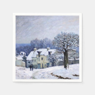 Serviette En Papier Alfred Sisley - Place Chenil à Marly, Effet de nei