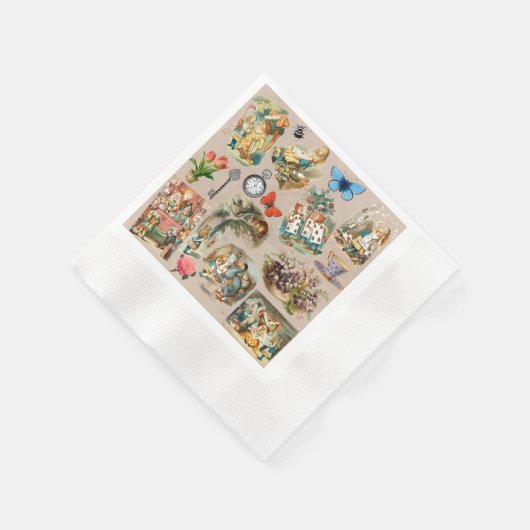 Serviette En Papier Alice à Wonderland Cheshire Cat Characters (Coin)