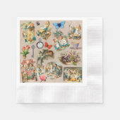 Serviette En Papier Alice à Wonderland Cheshire Cat Characters (Devant)