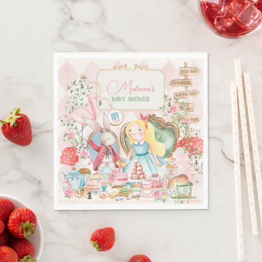 Serviette En Papier Alice Adventure dans Woderland Baby shower Tea Par (En situation)