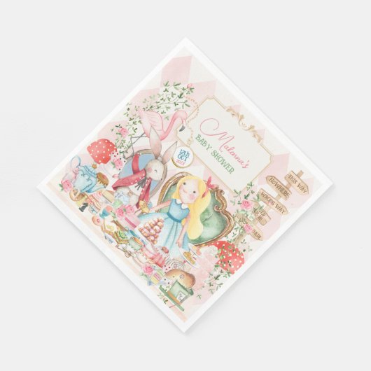 Serviette En Papier Alice Adventure dans Woderland Baby shower Tea Par (Coin)