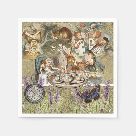 Serviette En Papier Alice Adventures in Wonderland Mad Tea Party (Devant)