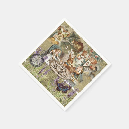 Serviette En Papier Alice Adventures in Wonderland Mad Tea Party (Coin)