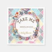Serviette En Papier Alice au baby shower des merveilles (Devant)