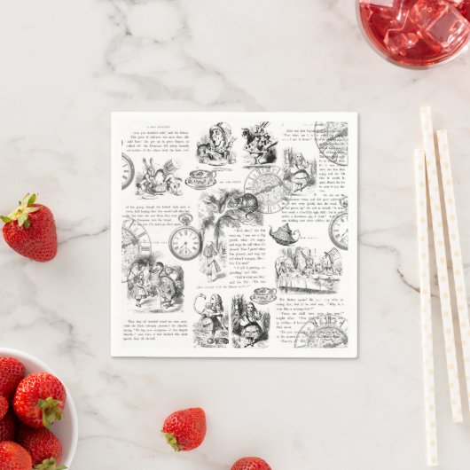 Serviette En Papier Alice au pays des merveilles (En situation)