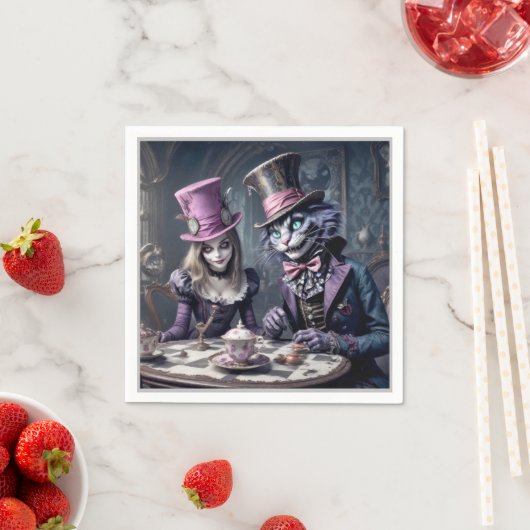 Serviette En Papier Alice au pays des merveilles (En situation)