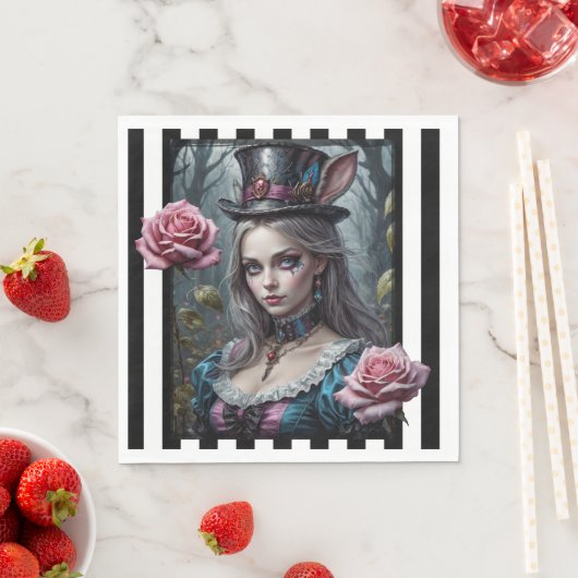 Serviette En Papier Alice au pays des merveilles (En situation)