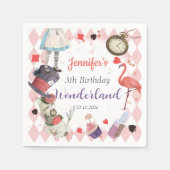 Serviette En Papier Alice au pays des merveilles Anniversaire (Devant)