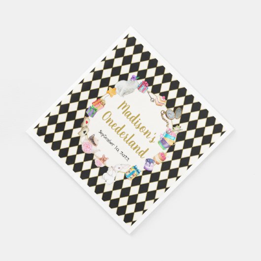 Serviette En Papier Alice au pays des merveilles Anniversaire Onederla (Coin)
