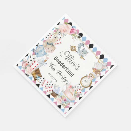 Serviette En Papier Alice au pays des merveilles Anniversaire Tea Part (Coin)