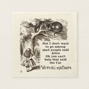 Serviette En Papier Alice au pays des merveilles ; Chat de Cheshire