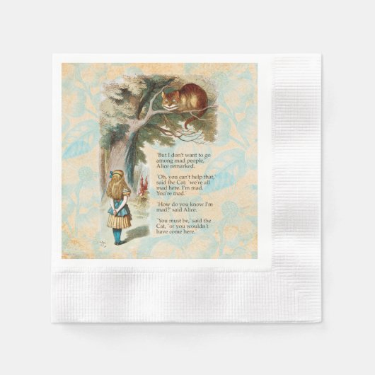 Serviette En Papier Alice au pays des merveilles Cheshire Cat Mad (Devant)
