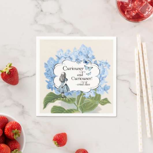 Serviette En Papier Alice au pays des merveilles Curiouser Hydrangea N (En situation)