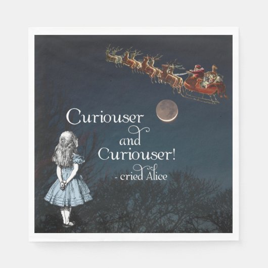 Serviette En Papier Alice au pays des merveilles Curiouser Naples de N (Devant)