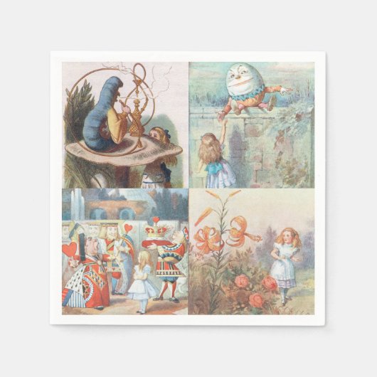 Serviette En Papier Alice au pays des merveilles et à travers le miroi (Devant)